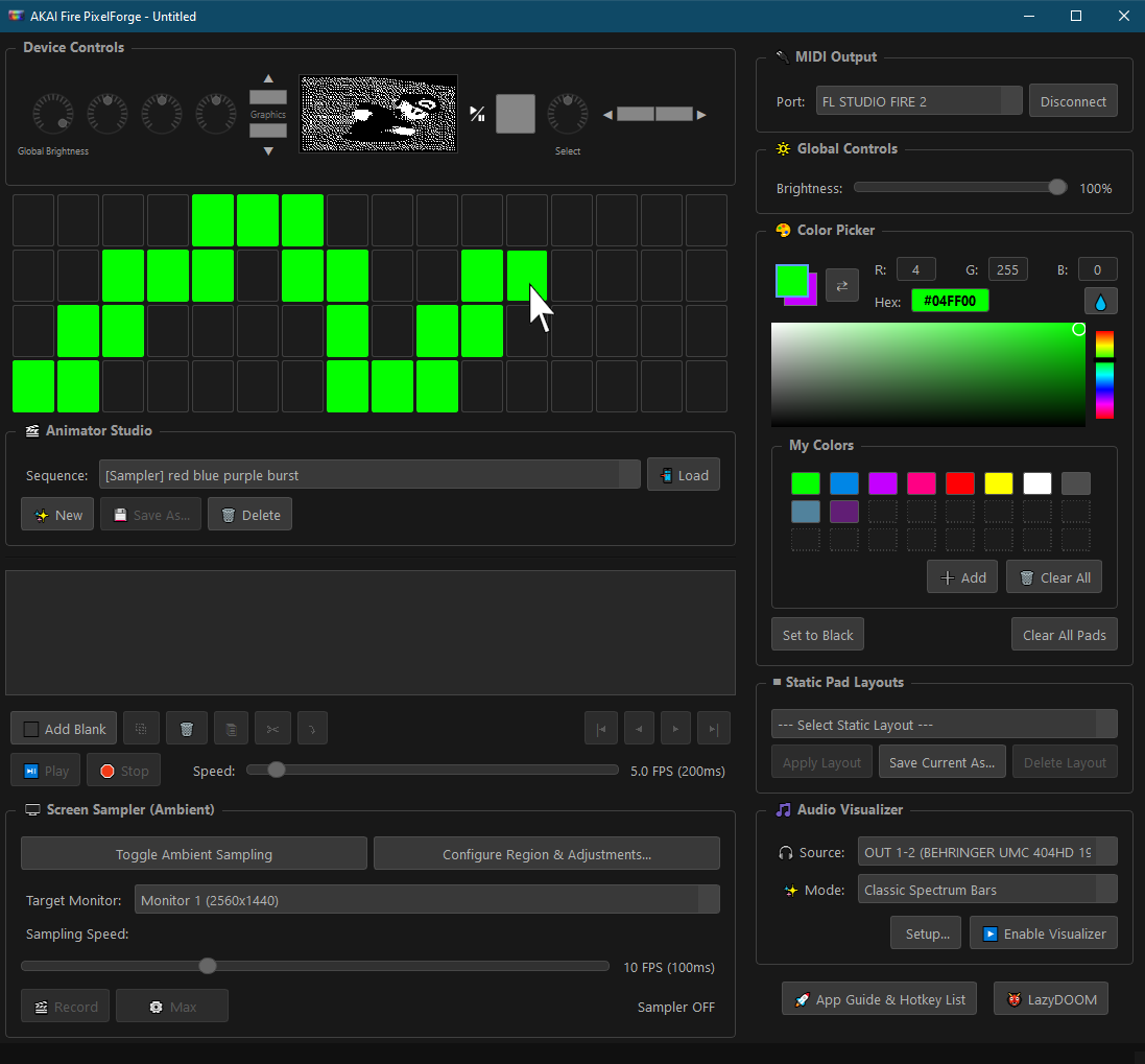 Painting pads directly in PixelForge